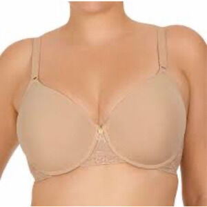 Natori Bliss Perfection Contour Underwire Bra 36 DD Nude Beige Cafe Padded